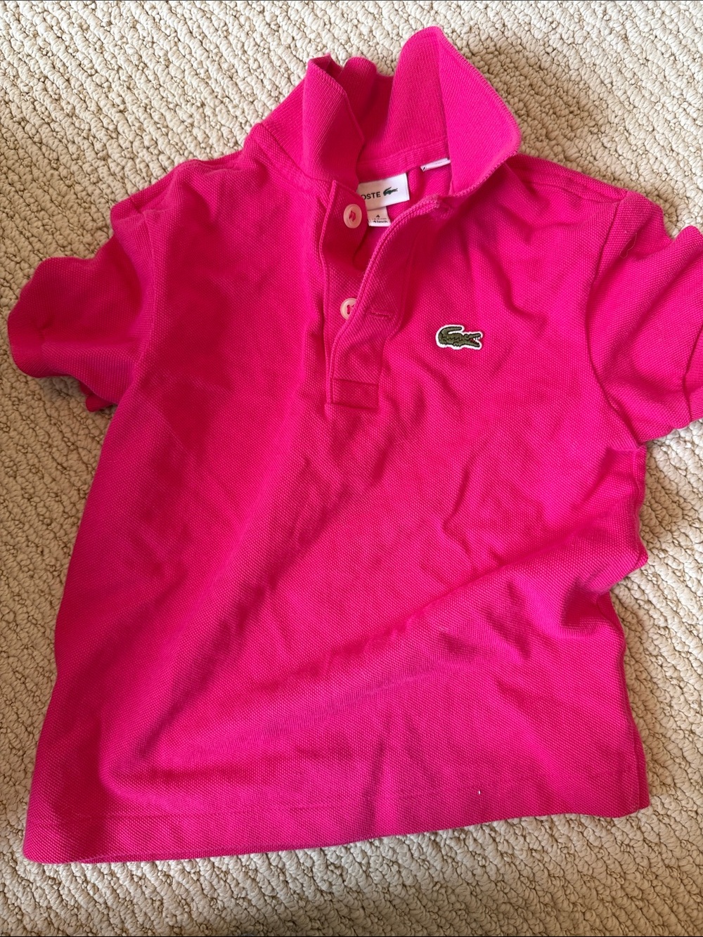 Lacoste Kids Hot Pink Polo with Crocodile Logo